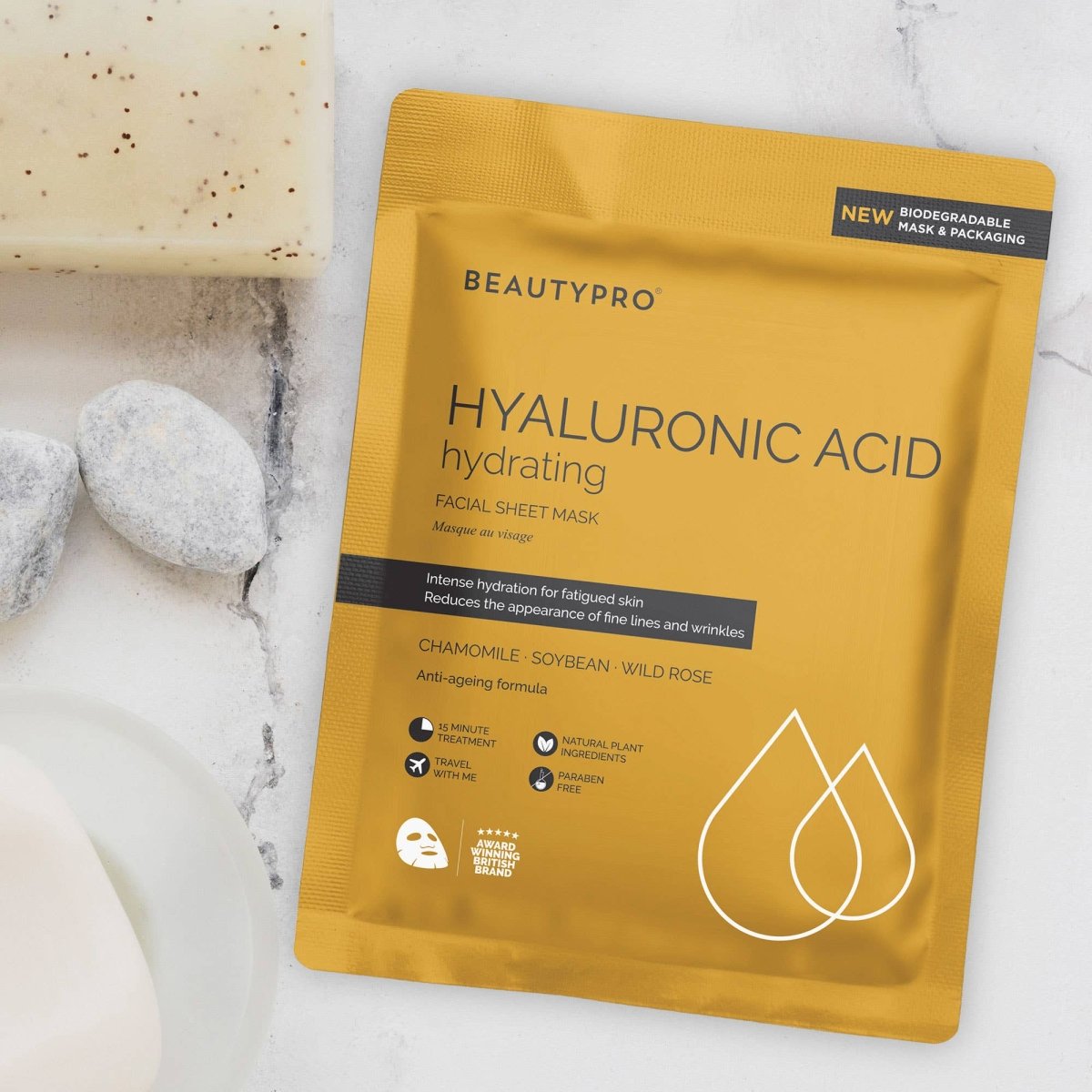 HYALURONIC ACID Hydrating Sheet Mask - 100% Biodegradable - Pockets of Bliss