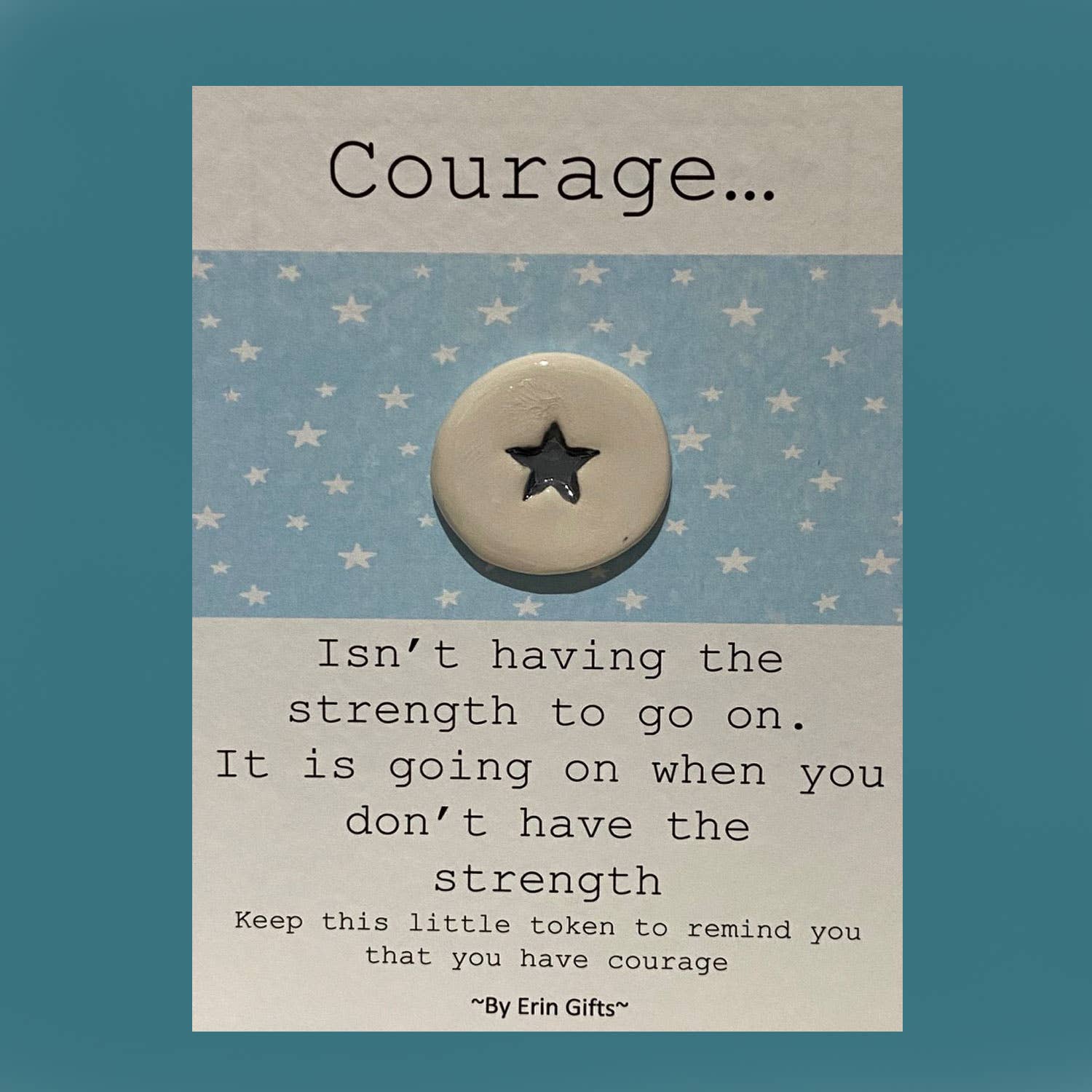 Courage Ceramic Pocket Token & Card - Pockets of Bliss