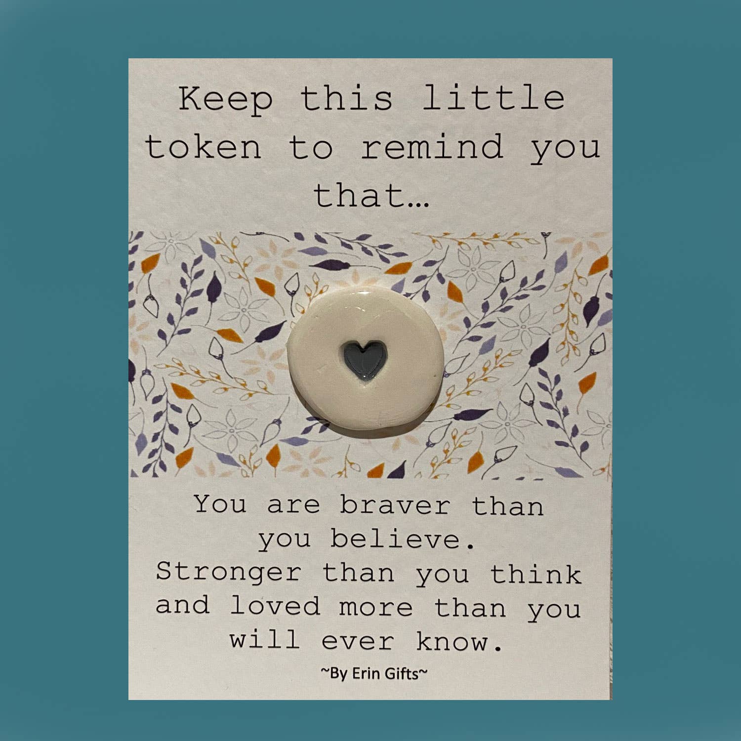 You are Braver Ceramic Pocket Token Hug & Card - Pockets of Bliss