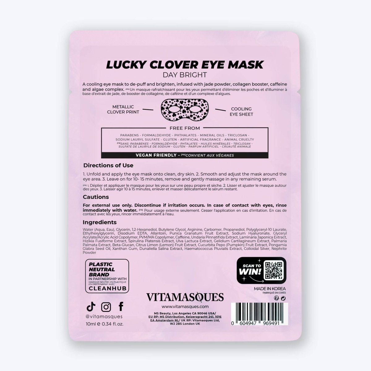 Lucky Clover Eye Day Bright Goggle Eye Mask - Pockets of Bliss