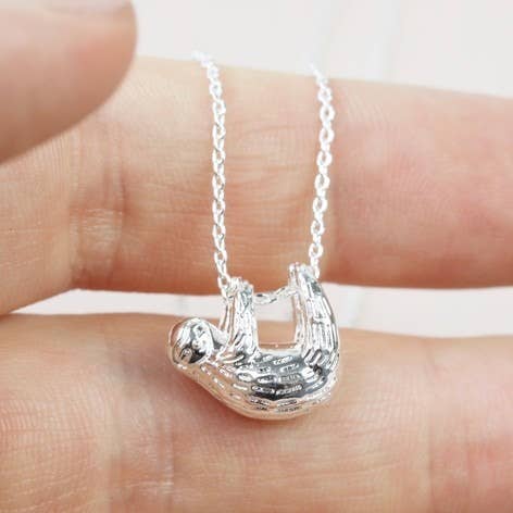Silver Sloth Necklace 🦥 - Pockets of Bliss