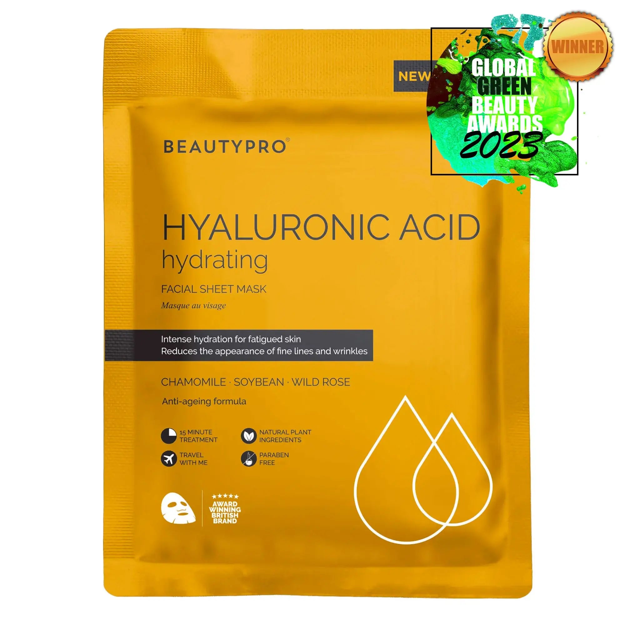 HYALURONIC ACID Hydrating Sheet Mask - 100% Biodegradable - Pockets of Bliss
