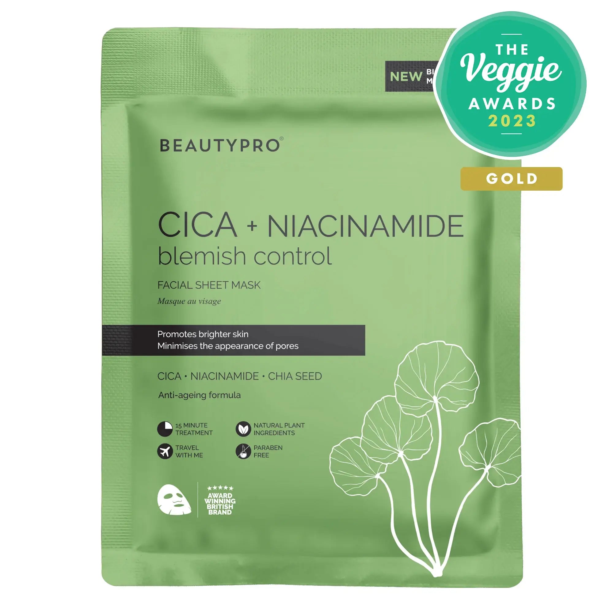 CICA + NIACINAMIDE Blemish Control Mask - 100% Biodegradable - Pockets of Bliss