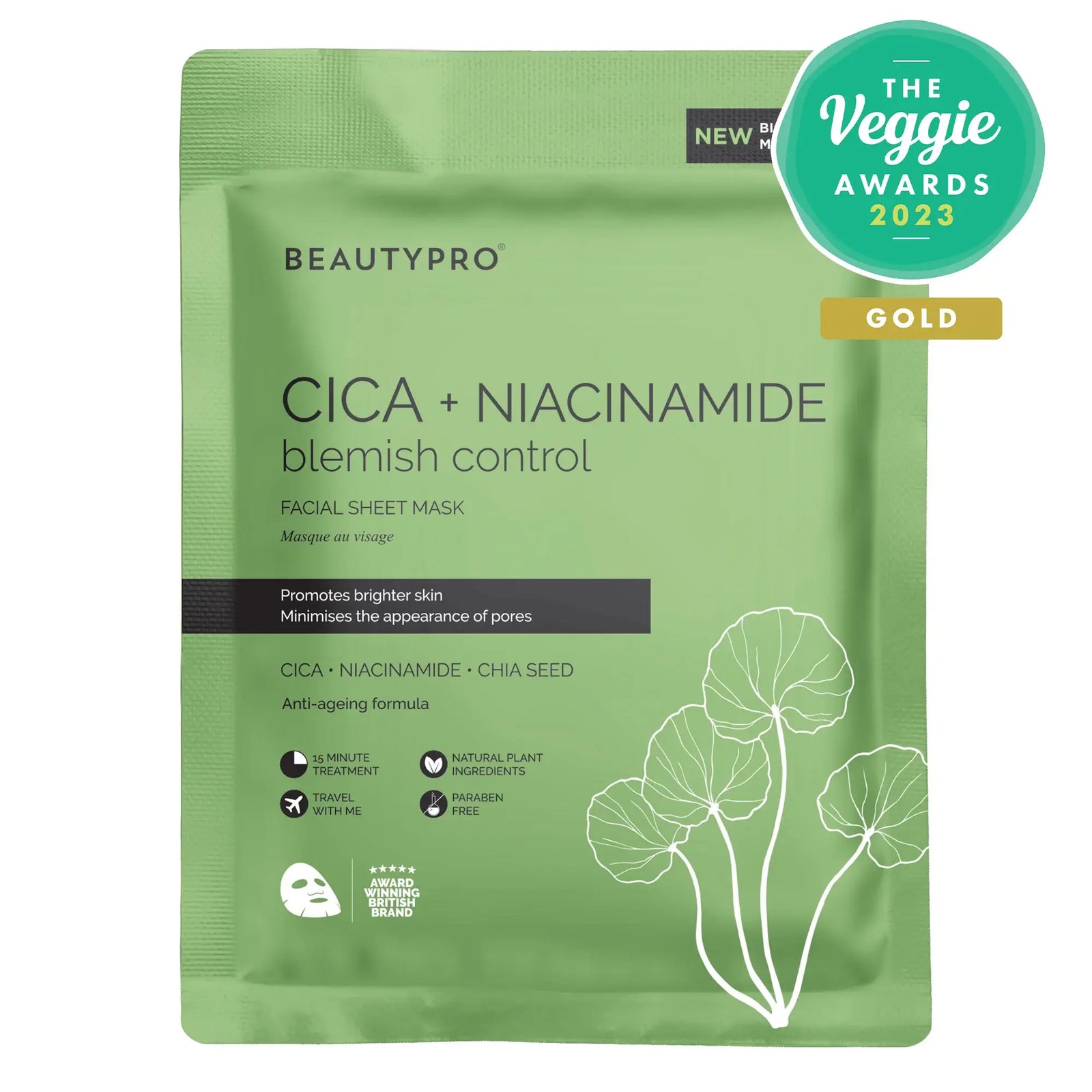 CICA + NIACINAMIDE Blemish Control Mask - 100% Biodegradable - Pockets of Bliss