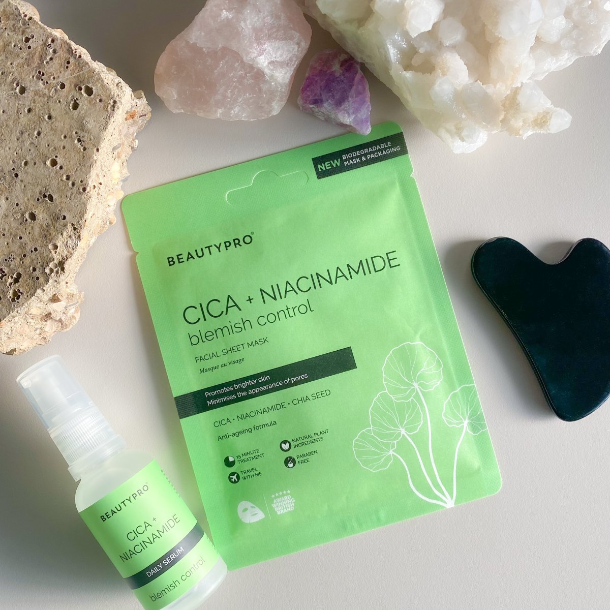 CICA + NIACINAMIDE Blemish Control Mask - 100% Biodegradable - Pockets of Bliss