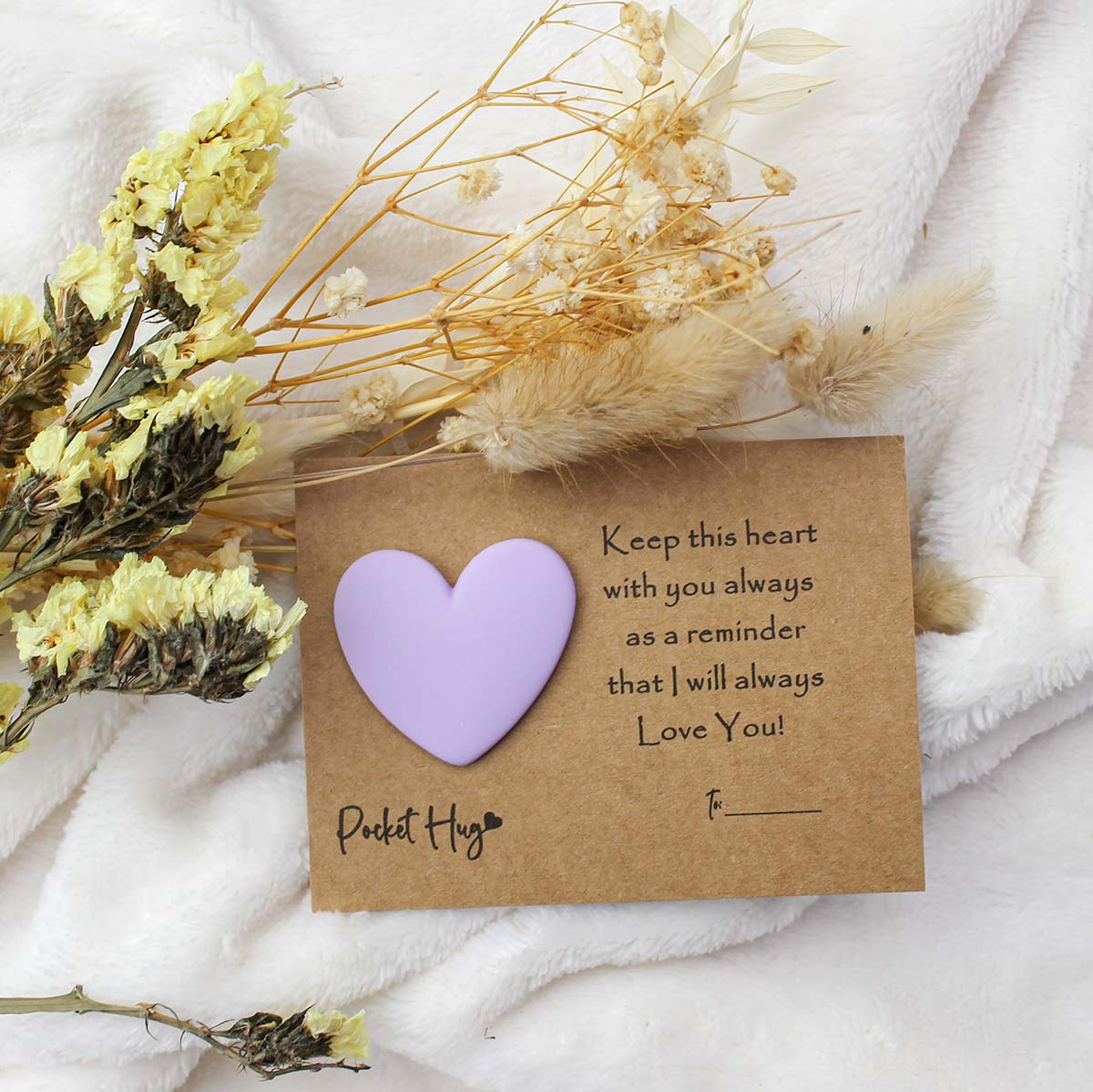 Lilac Heart Pocket Hug - Pockets of Bliss