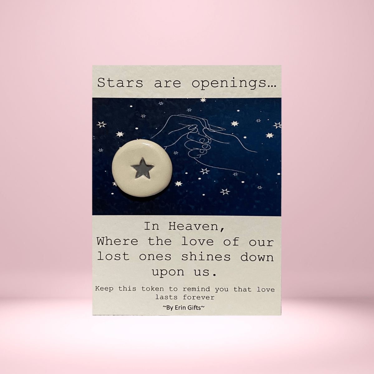 Stars are openings... Ceramic Pocket Token Pocket Hug Card - Pockets of Bliss