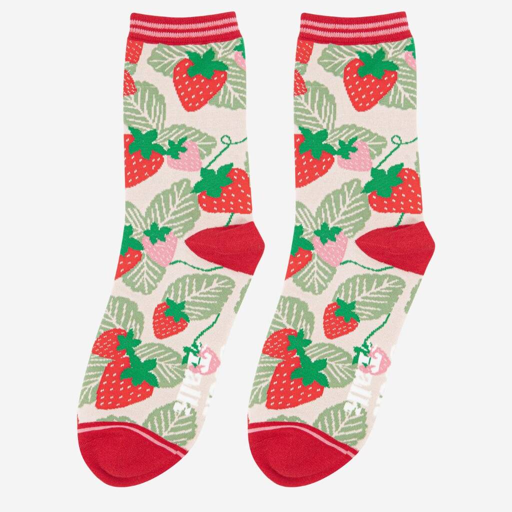 Bamboo Strawberry Socks: Eco - Friendly Comfort with a Sweet Twist - Pockets of Bliss
