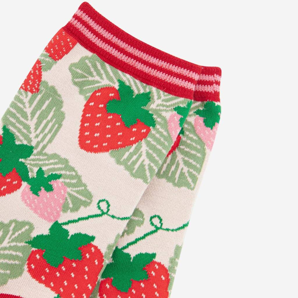 Bamboo Strawberry Socks: Eco - Friendly Comfort with a Sweet Twist - Pockets of Bliss
