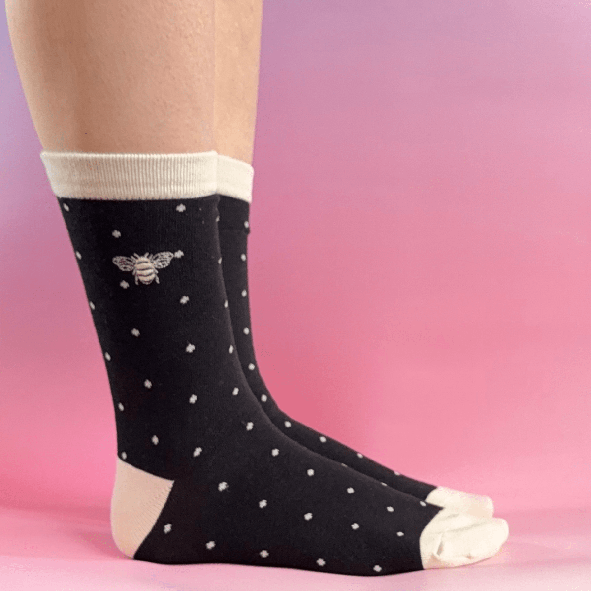 Black Bamboo Bee Socks | Soft Sustainable Gift Socks - Pockets of Bliss