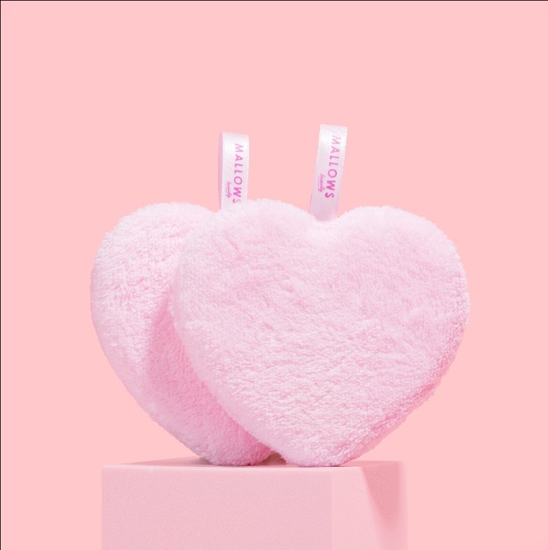 Make Up Remover Pink Heart Pads by Mallows Beauty - Pockets of Bliss