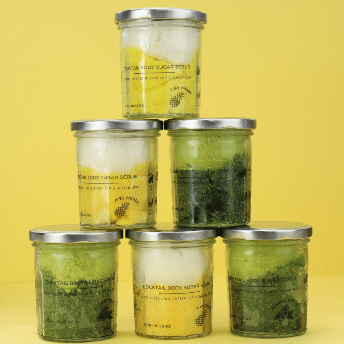 Cocktail Sugar Body Scrubs – Exfoliating Skincare in Piña Colada & Mojito Scents - Pockets of Bliss