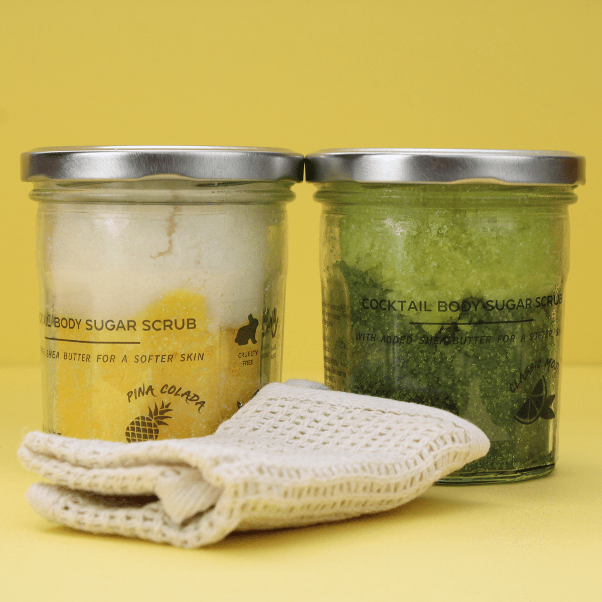 Cocktail Sugar Body Scrubs – Exfoliating Skincare in Piña Colada & Mojito Scents - Pockets of Bliss