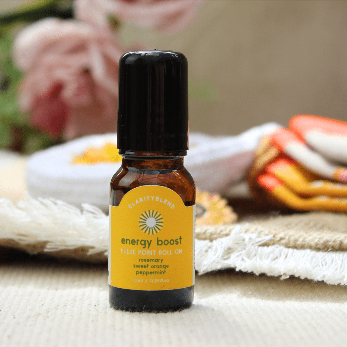 Energy Boost Aromatherapy Roll - On – Natural Essential Oils for Focus & Mood - Pockets of Bliss