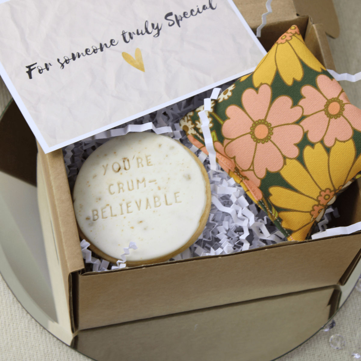 Mini Bliss Box – Vegan Biscuit & Handmade Lavender Pillow Gift Set - Pockets of Bliss