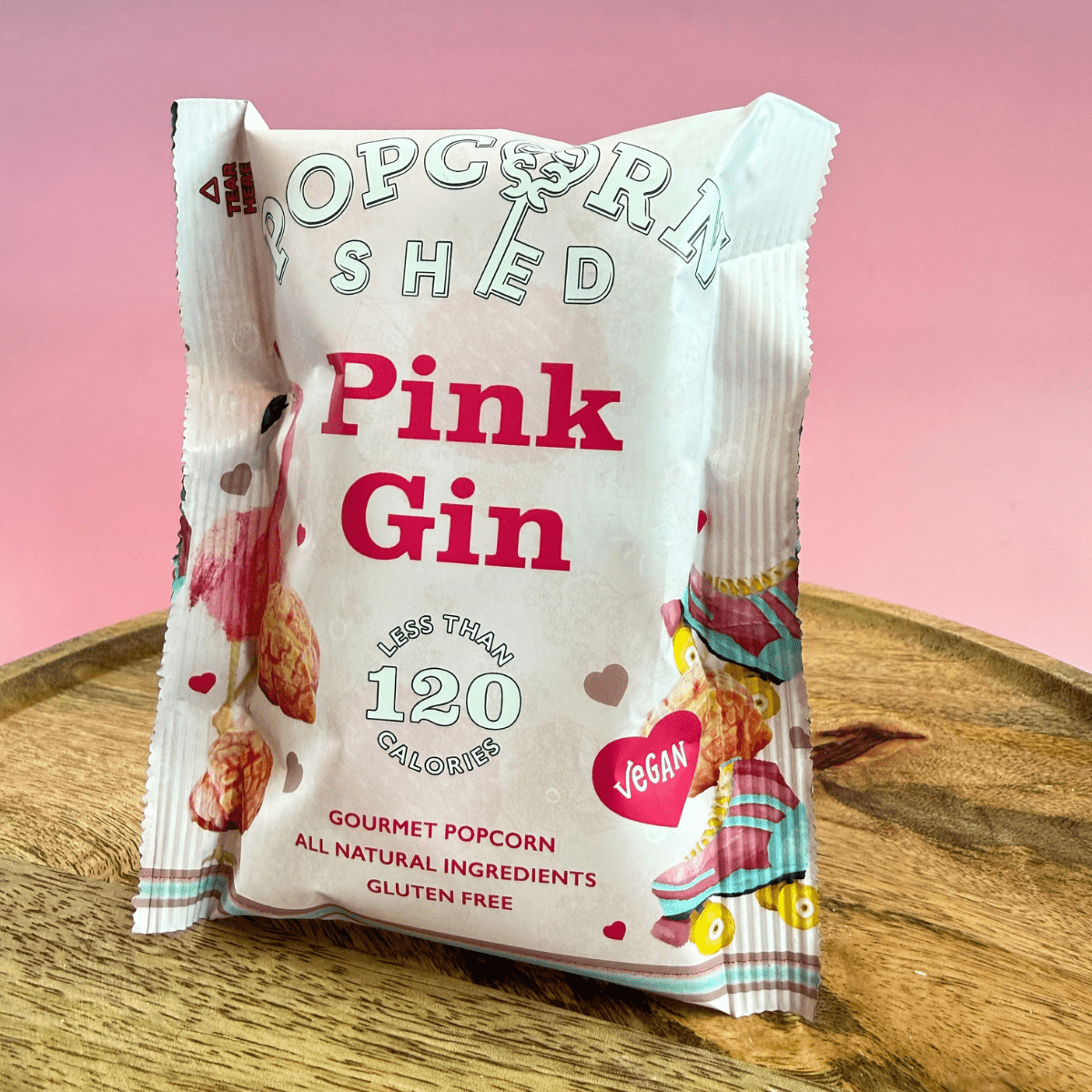 Pink Gin & Tonic Caramel Popcorn | Vegan Gourmet Popcorn - Pockets of Bliss