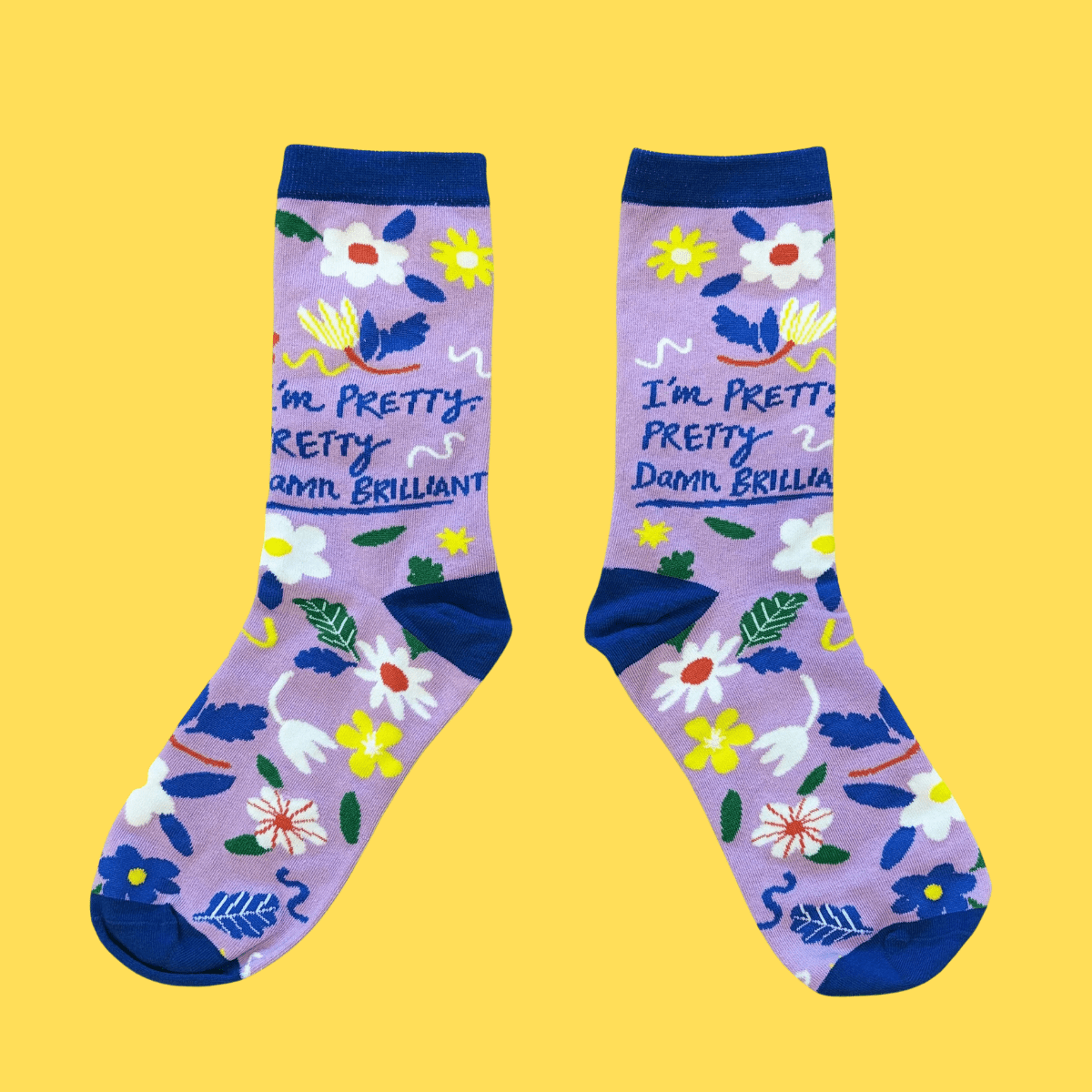 Small Talk ‘I’m Pretty Damn Brilliant’ Bamboo Socks - Pockets of Bliss