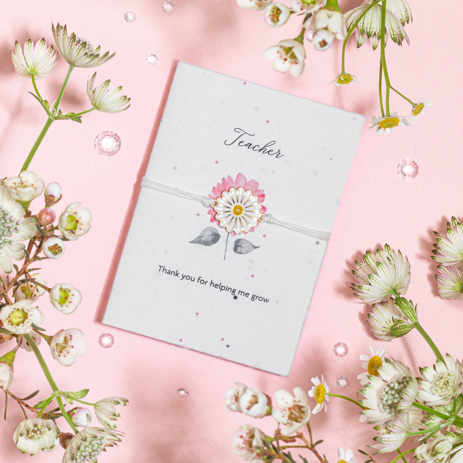 Thank you Teacher - Seeded Card & Wish Bracelet (UK only) - Pockets of Bliss