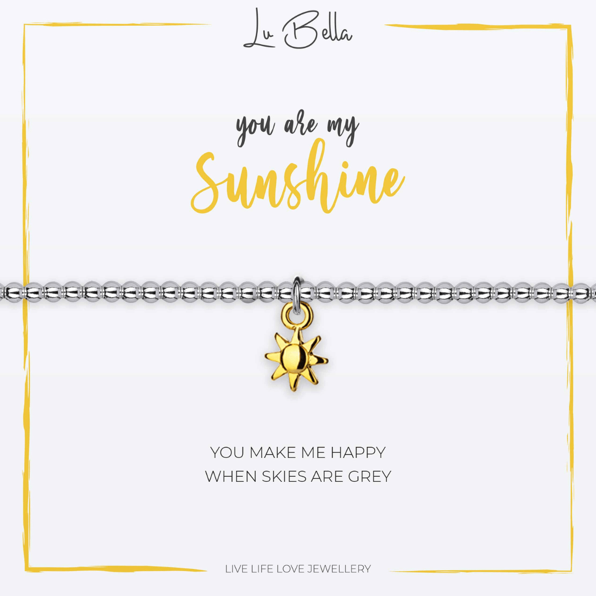 You Are My Sunshine Sentiments Bracelet – Gold Sun Charm Jewellery Gift for Her - Pockets of Bliss