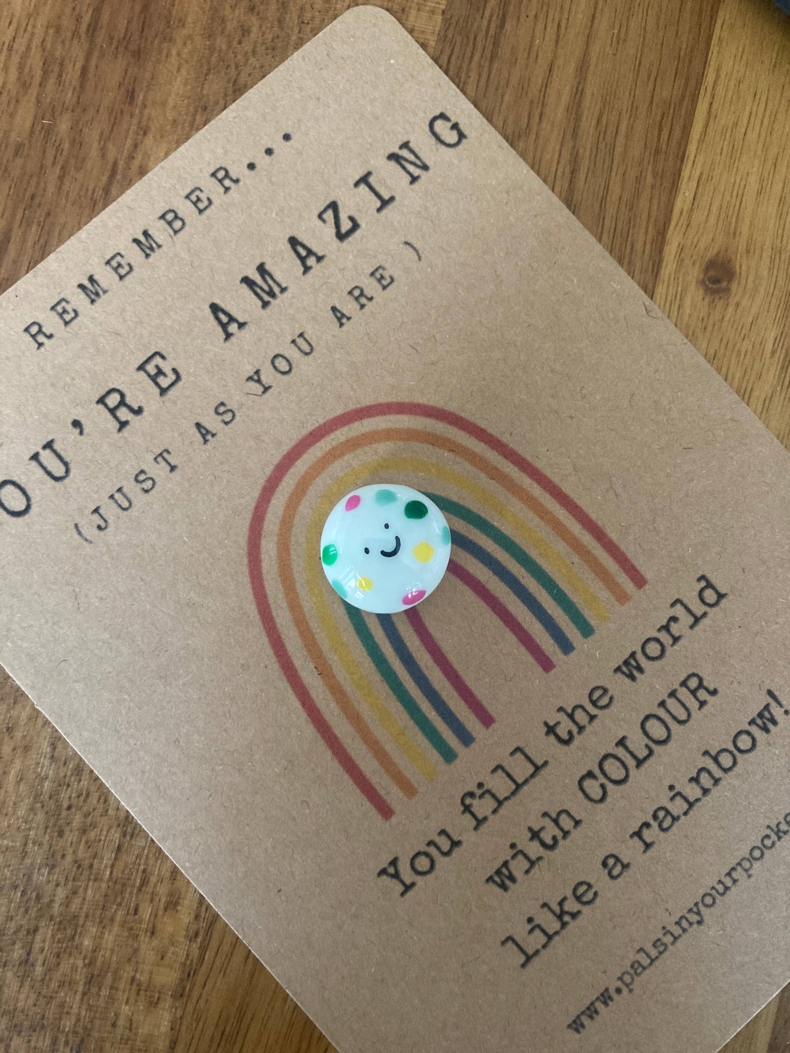 You’re Amazing Rainbow Pocket Token – Positive Affirmation Gift - Pockets of Bliss