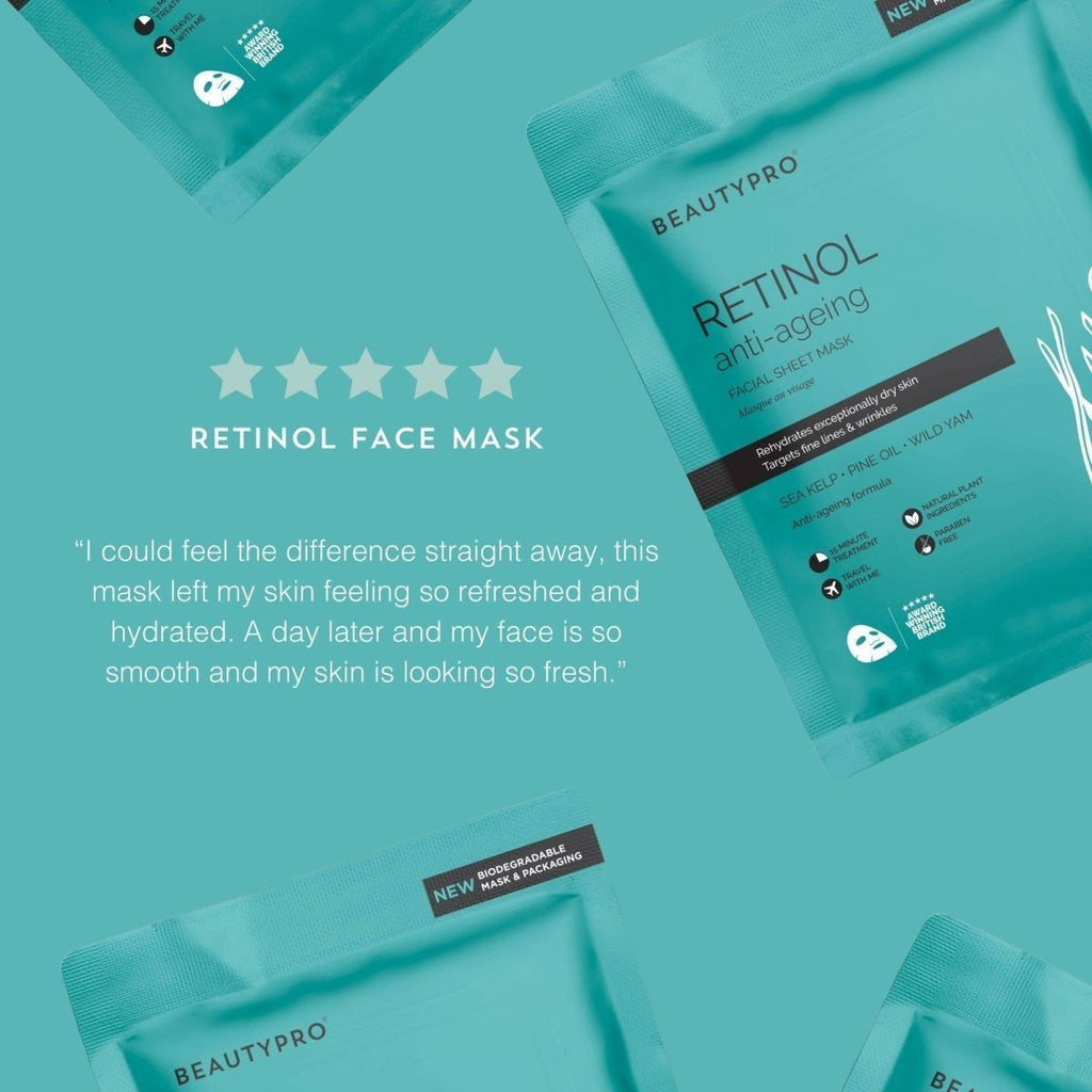 RETINOL Anti - Ageing Sheet Mask - 100% Biodegradable - Pockets of Bliss