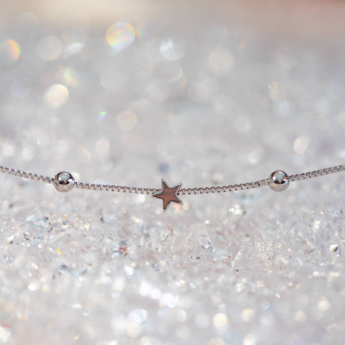 Silver star sister bracelet