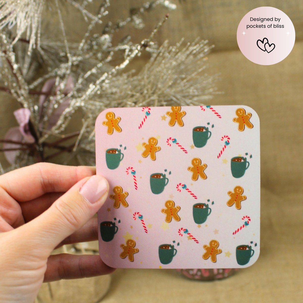 Gingerbread &amp; Candy Cane Coaster ✨ - Pockets of Bliss