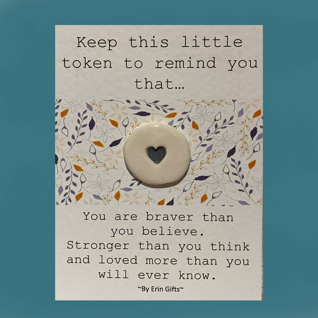 You are Braver Ceramic Pocket Token Hug & Card - Pockets of Bliss