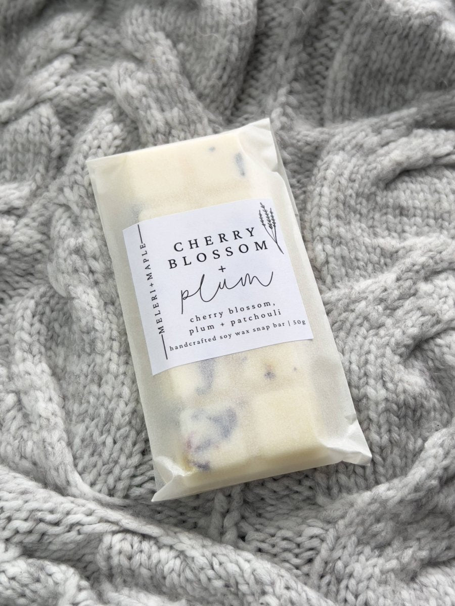 Cherry Blossom & Plum Scented Snap Bar Wax Melt - Pockets of Bliss