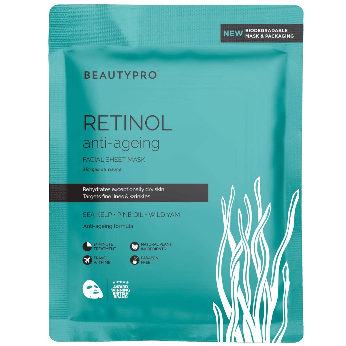RETINOL Anti - Ageing Sheet Mask - 100% Biodegradable - Pockets of Bliss