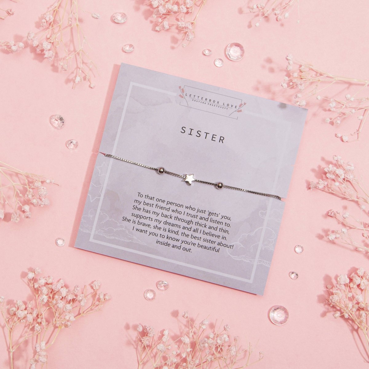 Silver plated bracelet for a gift for a sister - Pockets of Bliss