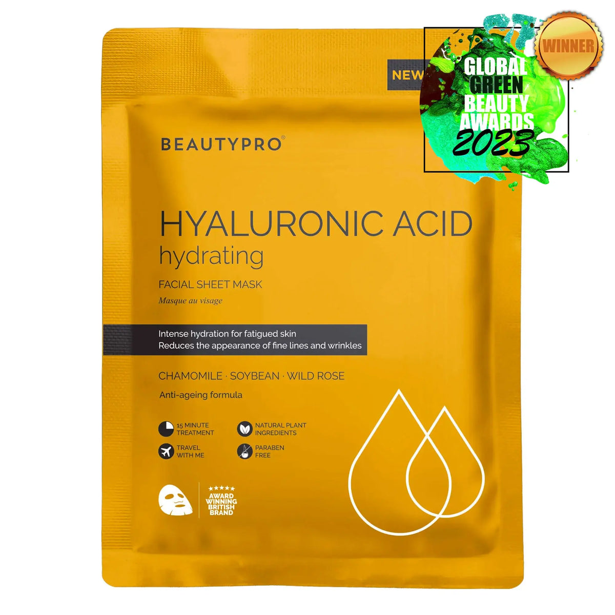 HYALURONIC ACID Hydrating Sheet Mask - 100% Biodegradable - Pockets of Bliss