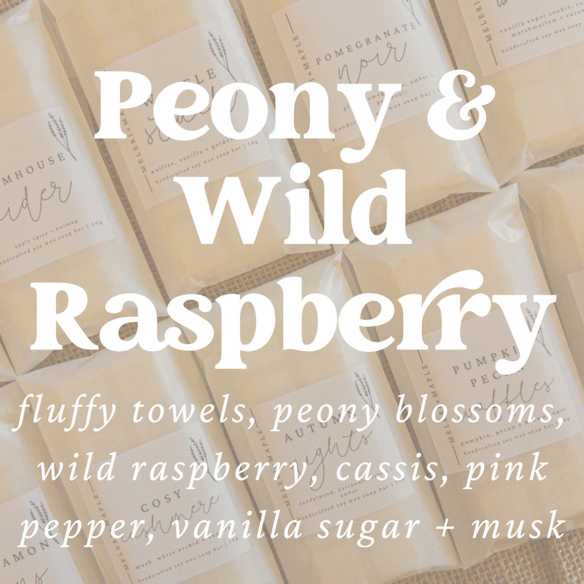 Peony & Wild Raspberry Scented Snap Bar Wax Melt - Pockets of Bliss