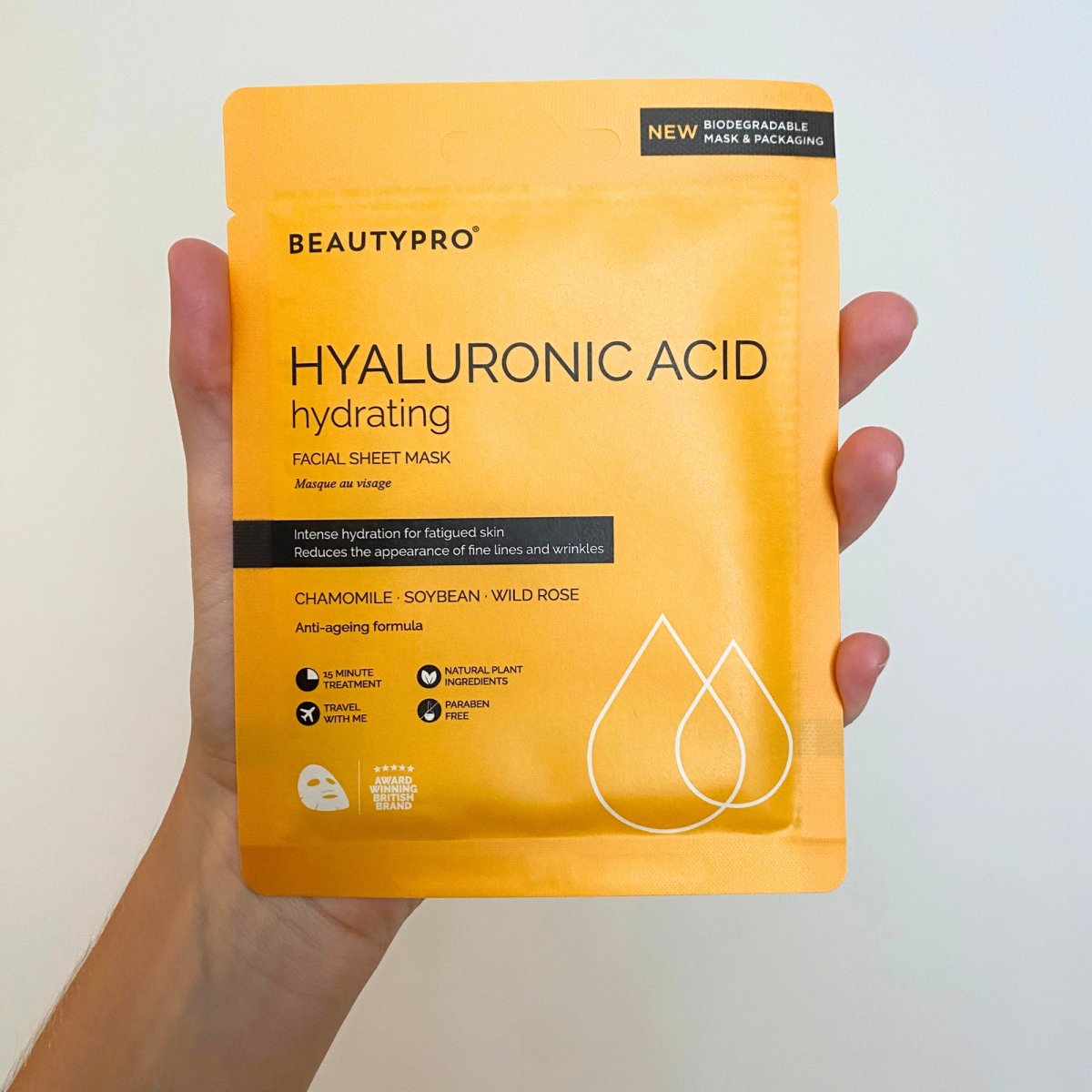 HYALURONIC ACID Hydrating Sheet Mask - 100% Biodegradable - Pockets of Bliss