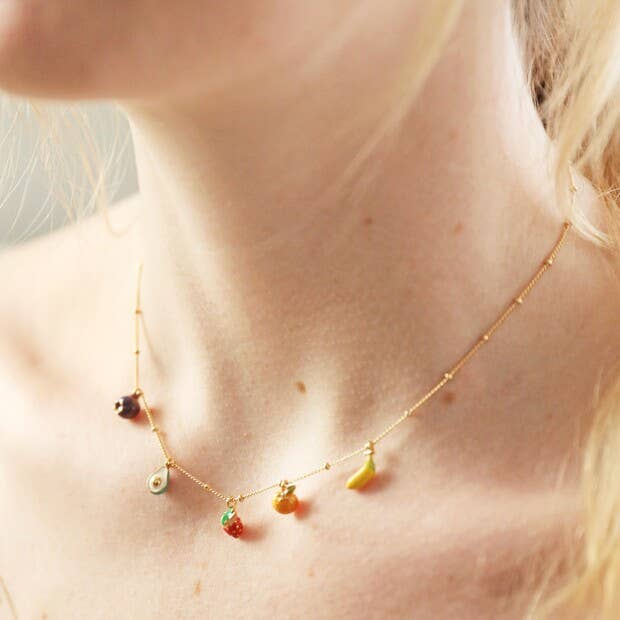 Fruit Charm Necklace in Gold - Pockets of Bliss