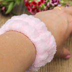 Pink Face Wash Plush Wrist Sleeves - Pockets of Bliss
