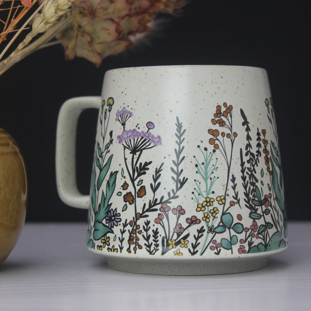 Floral Harmony Stoneware Mug - Pockets of Bliss