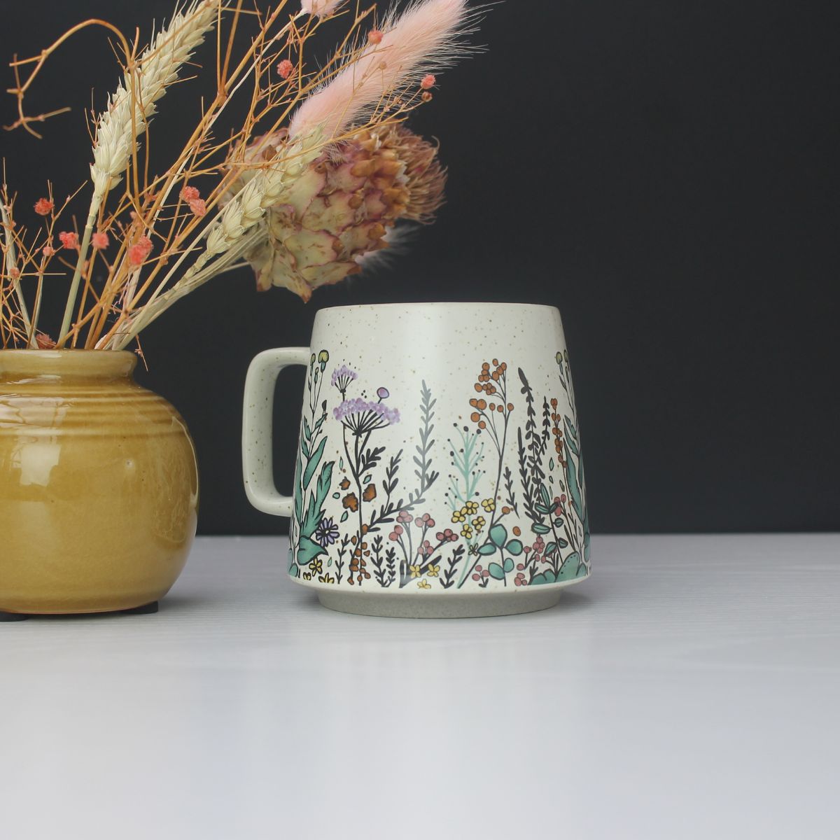 Floral Harmony Stoneware Mug - Pockets of Bliss