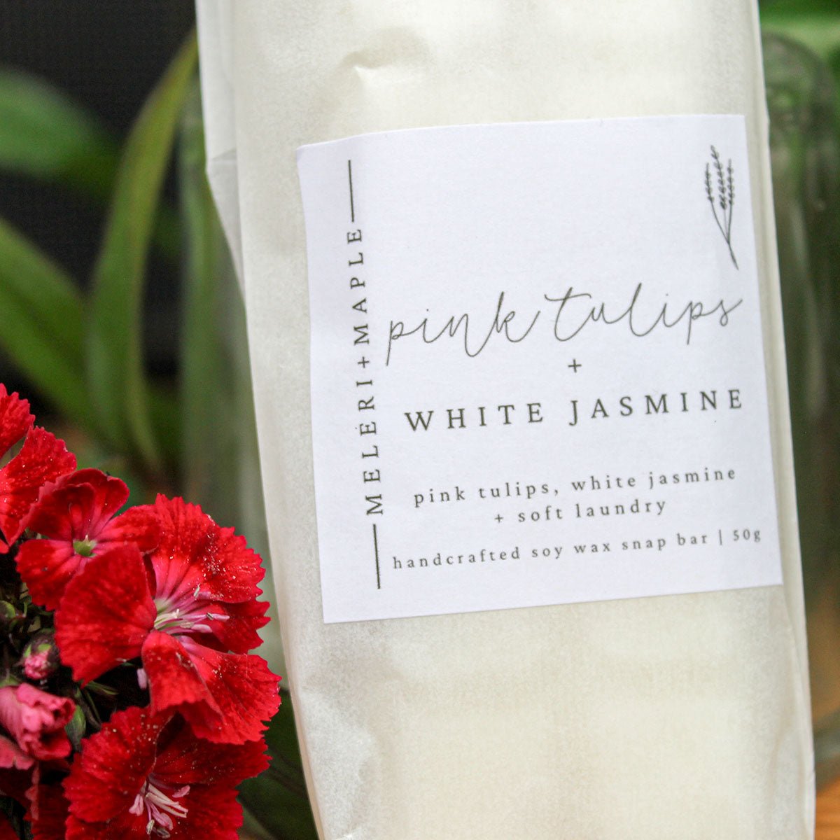 Pink Tulip & White Jasmine Scented Snap Bar Wax Melt - Pockets of Bliss