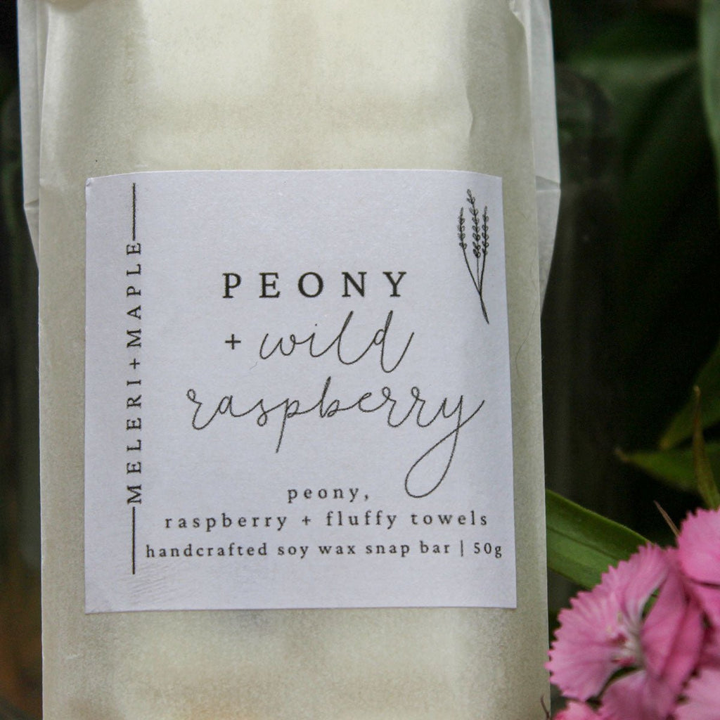 Peony & Wild Raspberry Scented Snap Bar Wax Melt - Pockets of Bliss