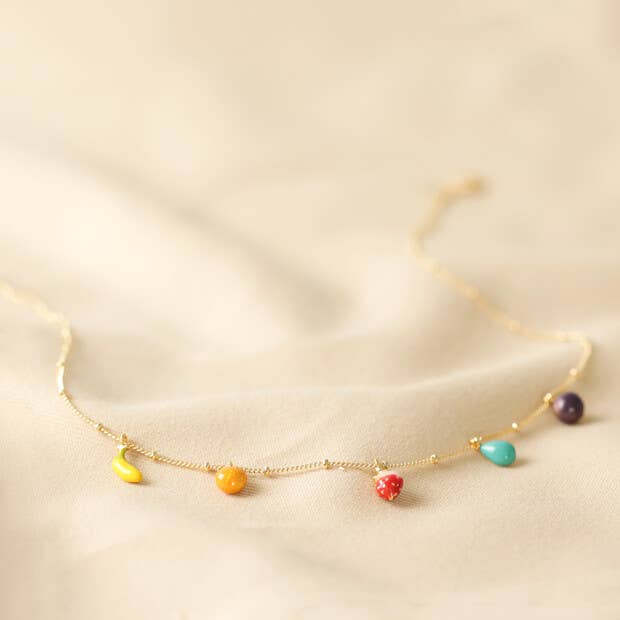 Fruit Charm Necklace in Gold - Pockets of Bliss