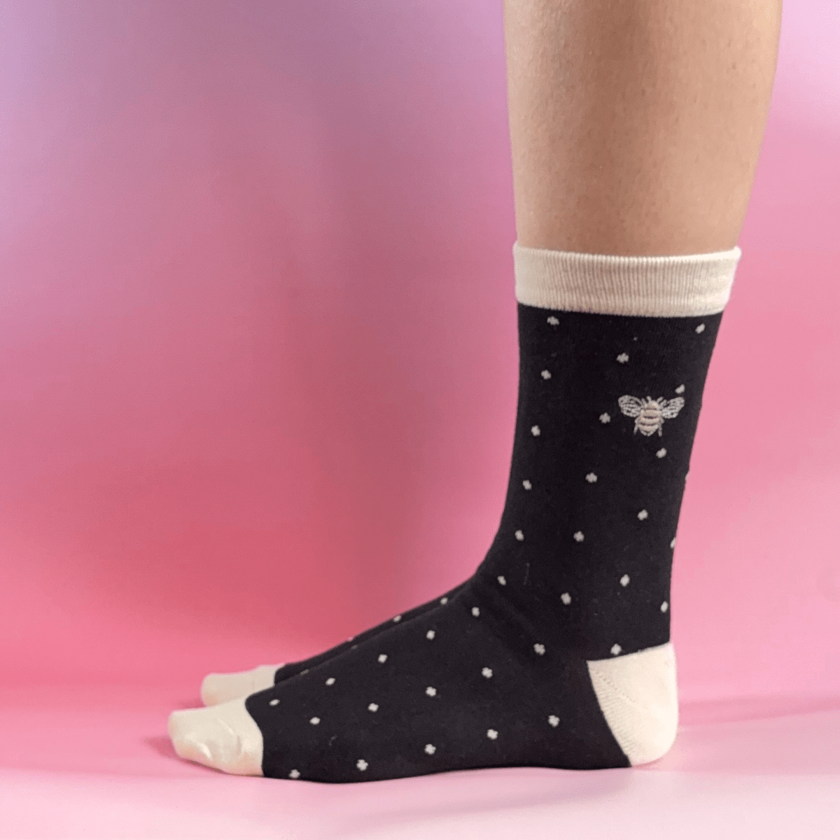 Black Bamboo Bee Socks | Soft Sustainable Gift Socks - Pockets of Bliss