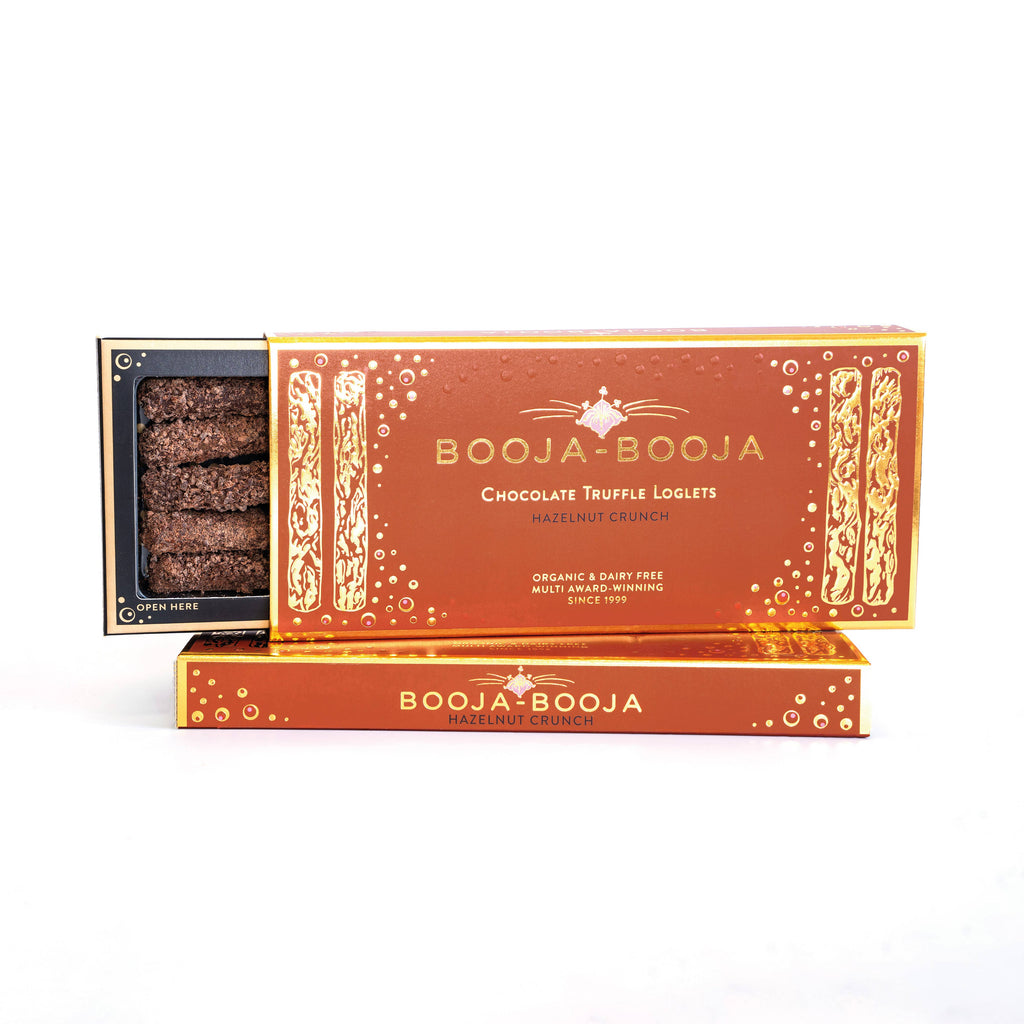 Booja - Booja Hazelnut Crunch Chocolate Truffle Loglets – Vegan & Organic Gift Box - Pockets of Bliss