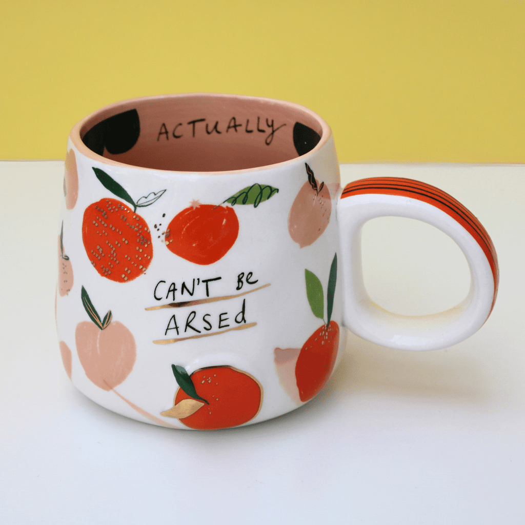 Can’t Be Arsed Mug – Peachy Handmade Ceramic - Pockets of Bliss