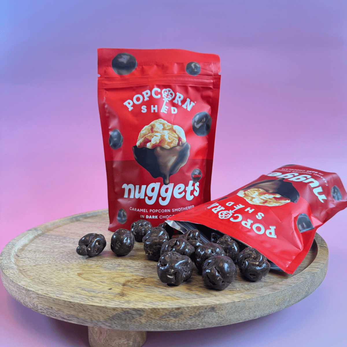 Caramel Popcorn Nuggets Smothered in Dark Chocolate - Pockets of Bliss