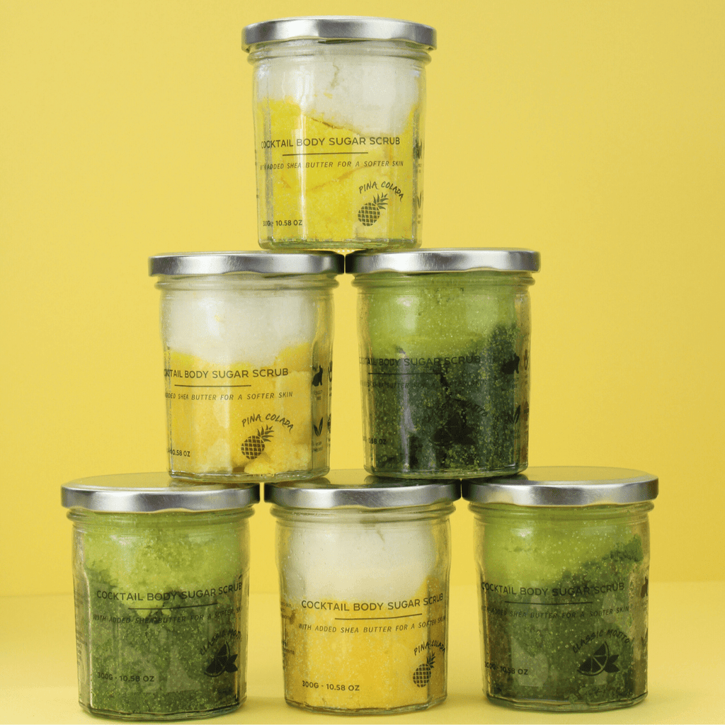Cocktail Sugar Body Scrubs – Exfoliating Skincare in Piña Colada & Mojito Scents - Pockets of Bliss