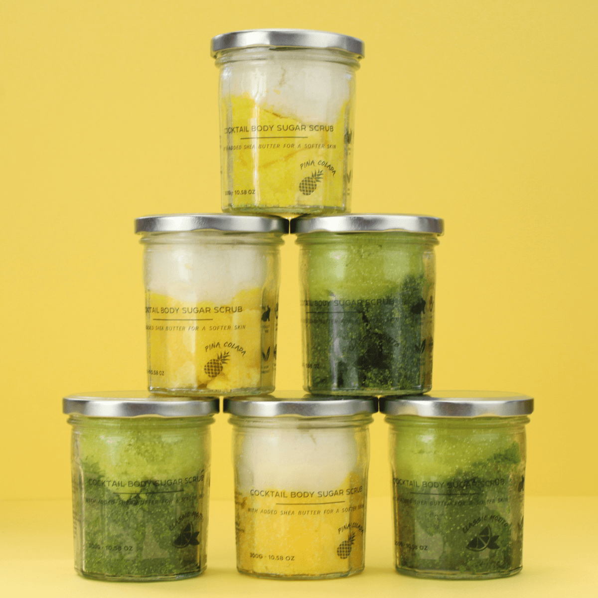 Cocktail Sugar Body Scrubs – Exfoliating Skincare in Piña Colada & Mojito Scents - Pockets of Bliss