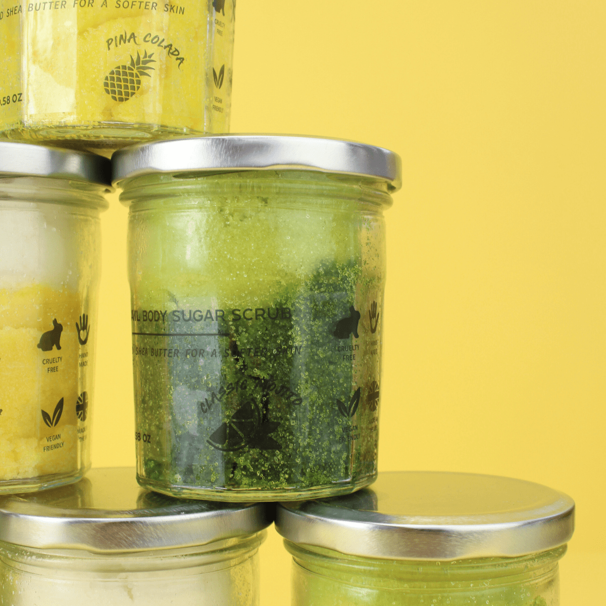 Cocktail Sugar Body Scrubs – Exfoliating Skincare in Piña Colada & Mojito Scents - Pockets of Bliss