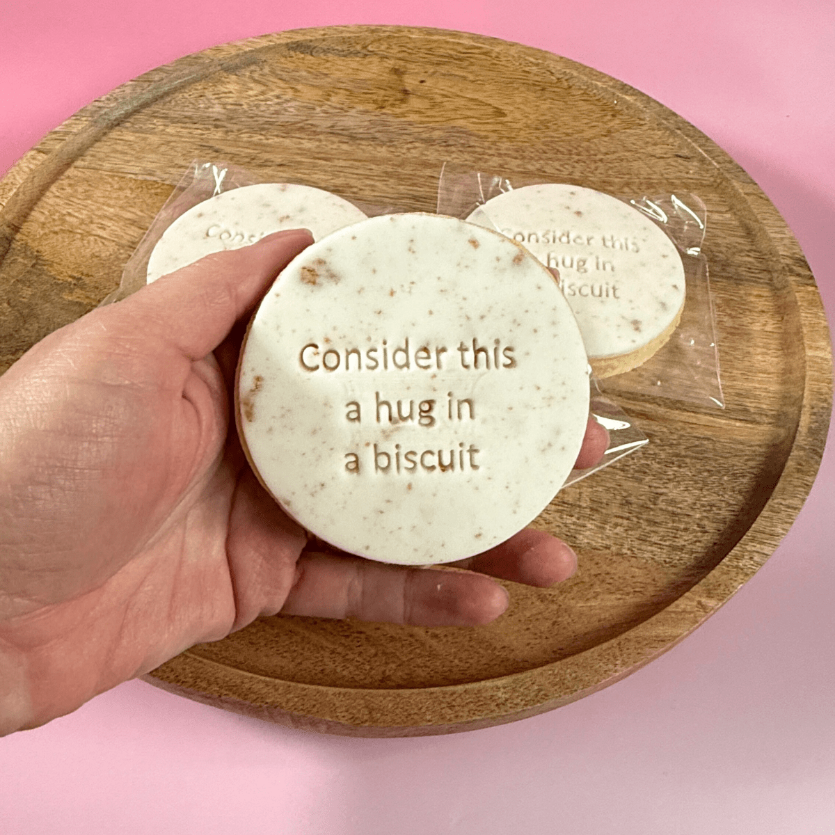Consider this a hug | Positive Message Iced Biscuit - Pockets of Bliss