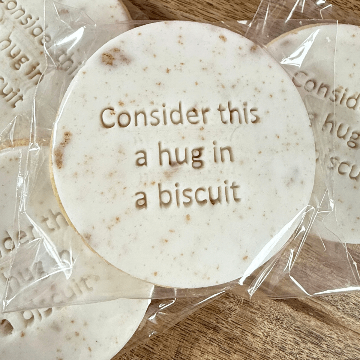 Consider this a hug | Positive Message Iced Biscuit - Pockets of Bliss